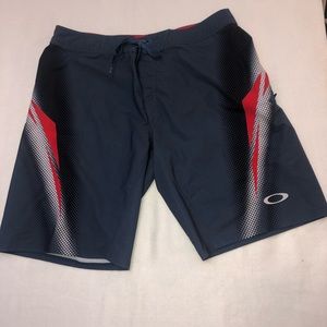 Oakley Performance Fit Swim Trunks Board Shorts Multicolor Mens Size 38 Unlined
